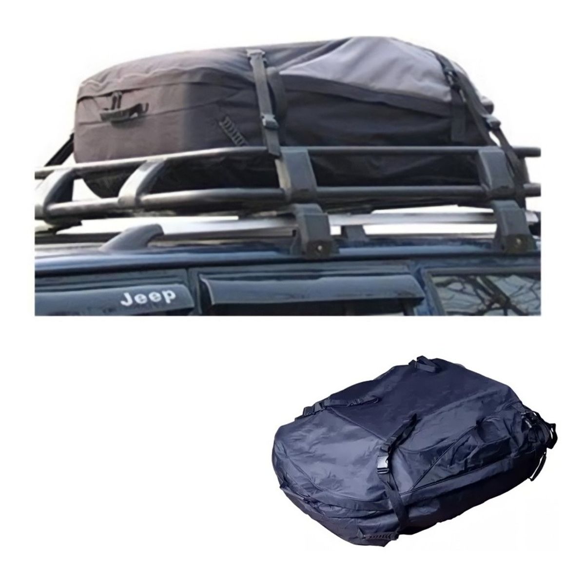 MOTORLIFE - Bolso Porta Equipaje Techo Auto 380 Litros Negro