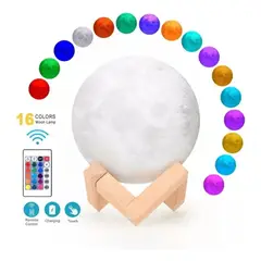 GENERICO - Lampara De Luna 3d 15 Cm Multicolores