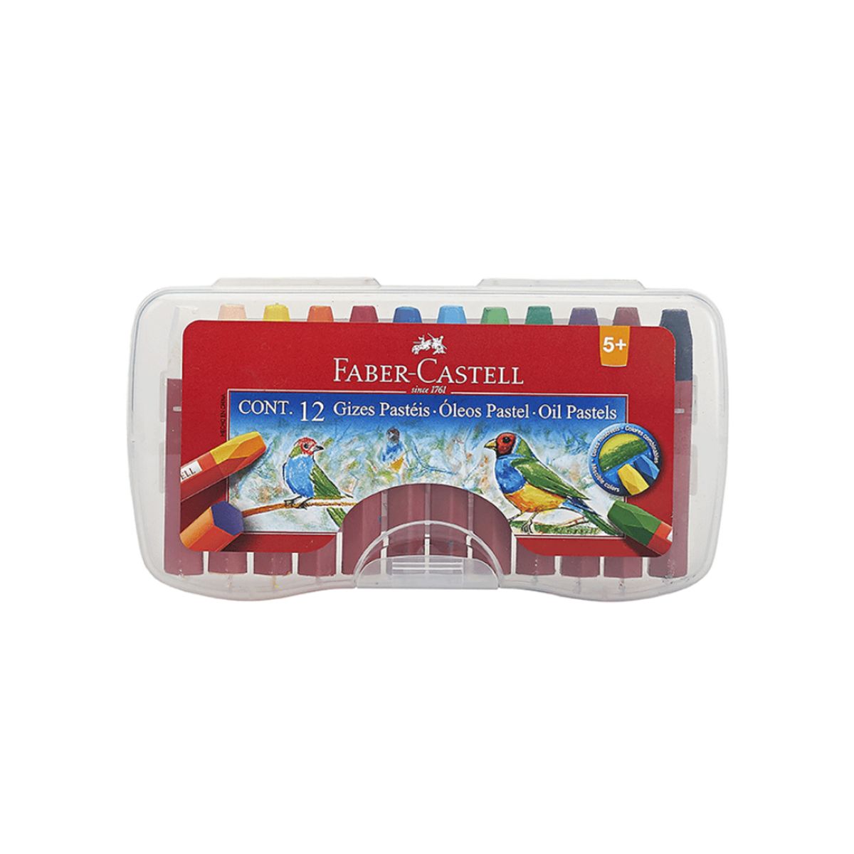 FABER-CASTELL - Lápiz Pastel Escolar Graso 12 Colores