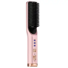 TIOZONEY - Plancha de pelo eléctrica recargable de cepillo de alisado