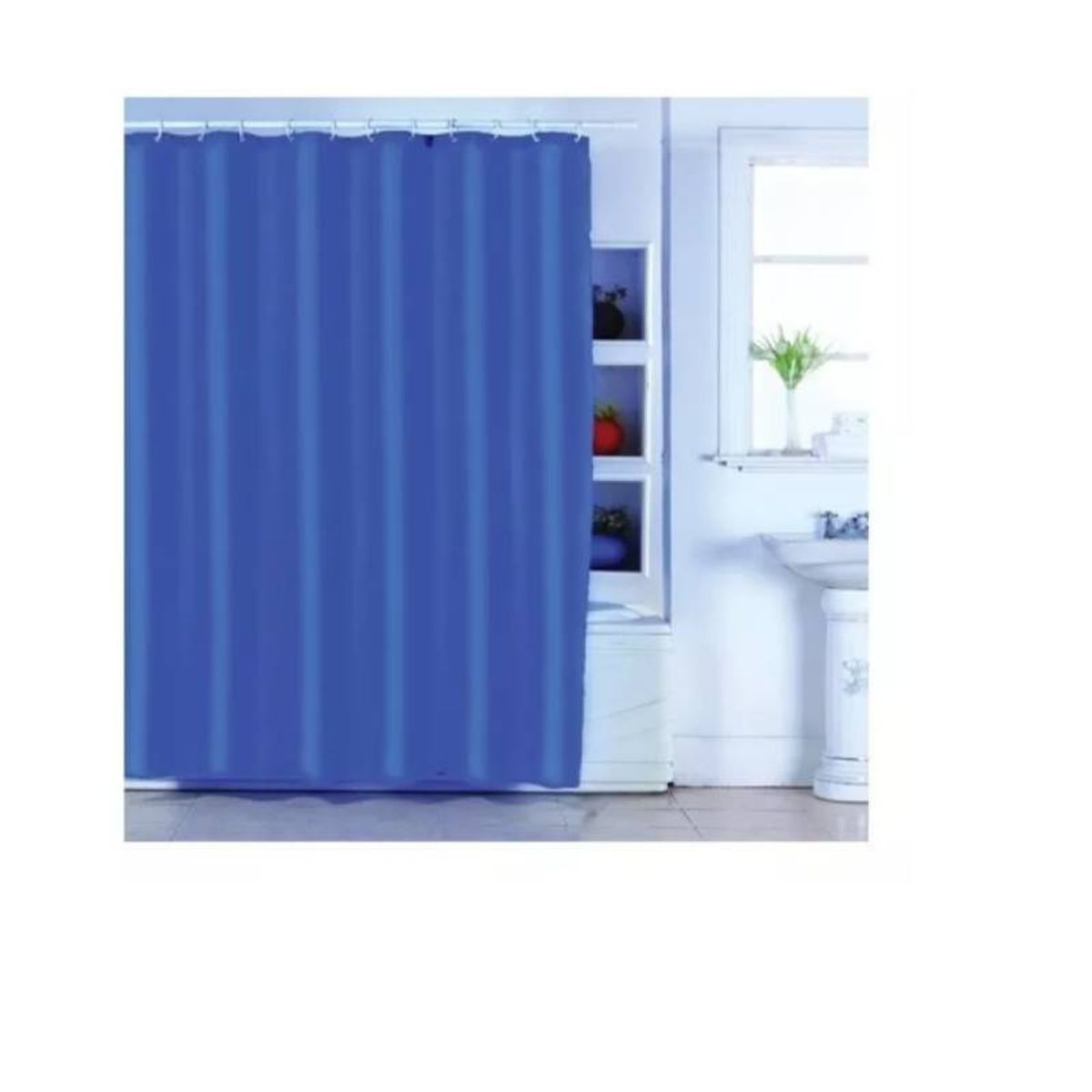 GENERICO - Cortina Ducha Baño 180x180 Elegante Azul