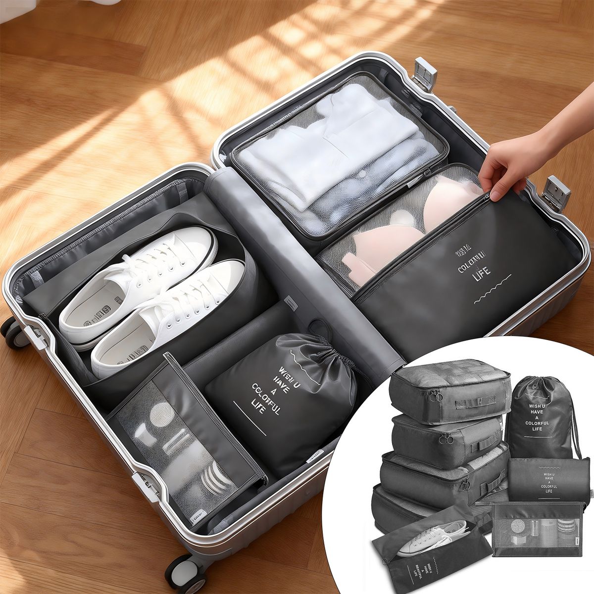 AIZO - Bolsas De Viaje 8 En 1 Bolsas Organizadoras De Viaje Maleta