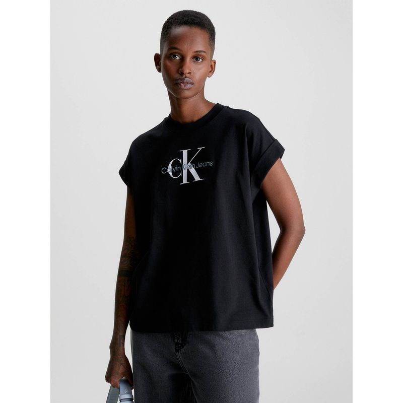 CALVIN KLEIN - Camisa holgada con monograma Negro Calvin Klein