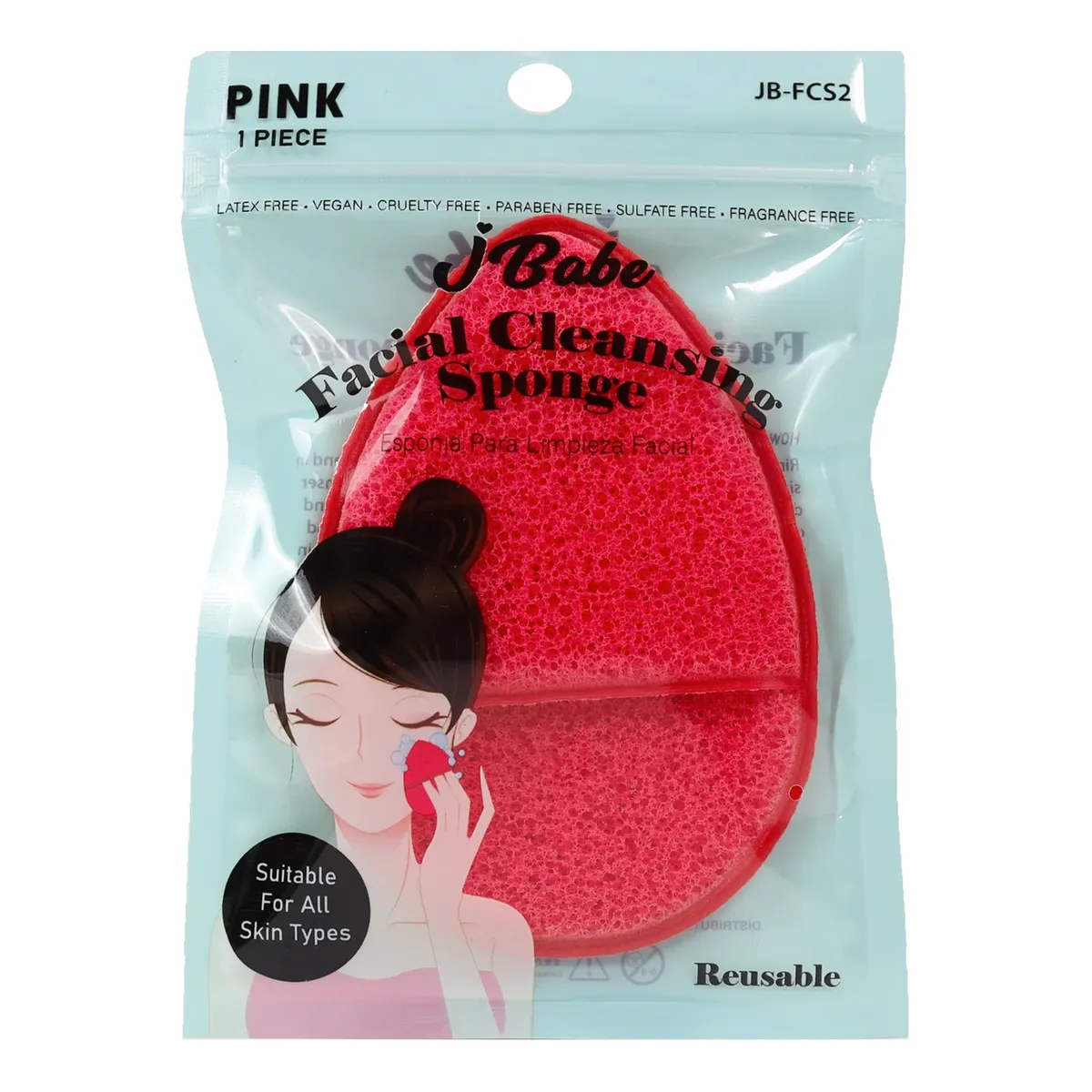 GENERICO - Esponja Limpiadora Facial Rosado J-Babe