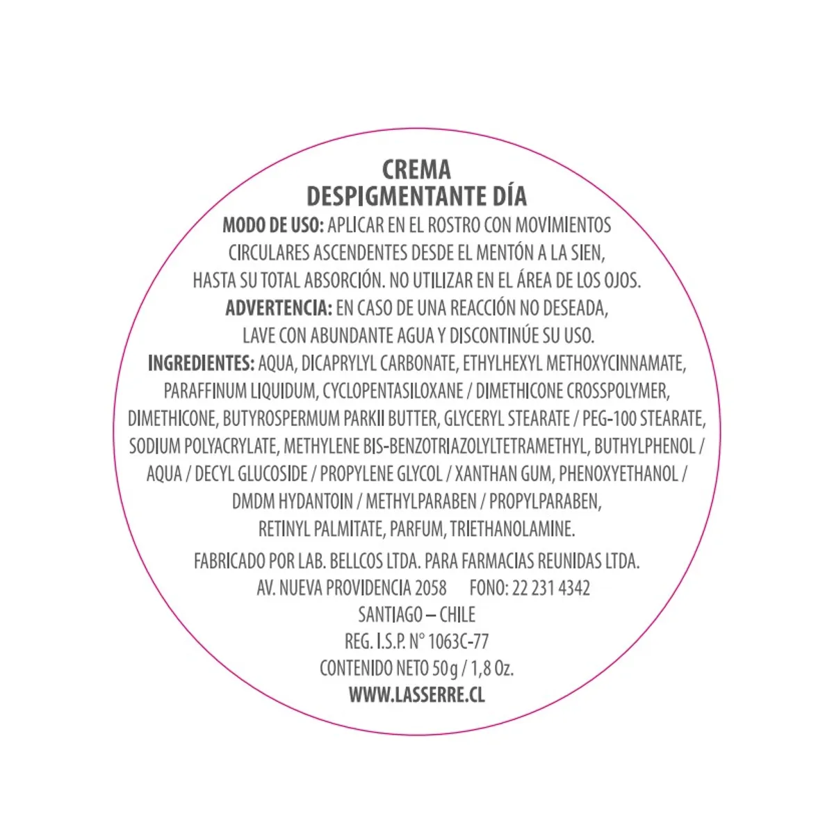 LASSERRE COSMETIQUE - Crema Facial Despigmentante Día 50 g Lasserre Cosmétique