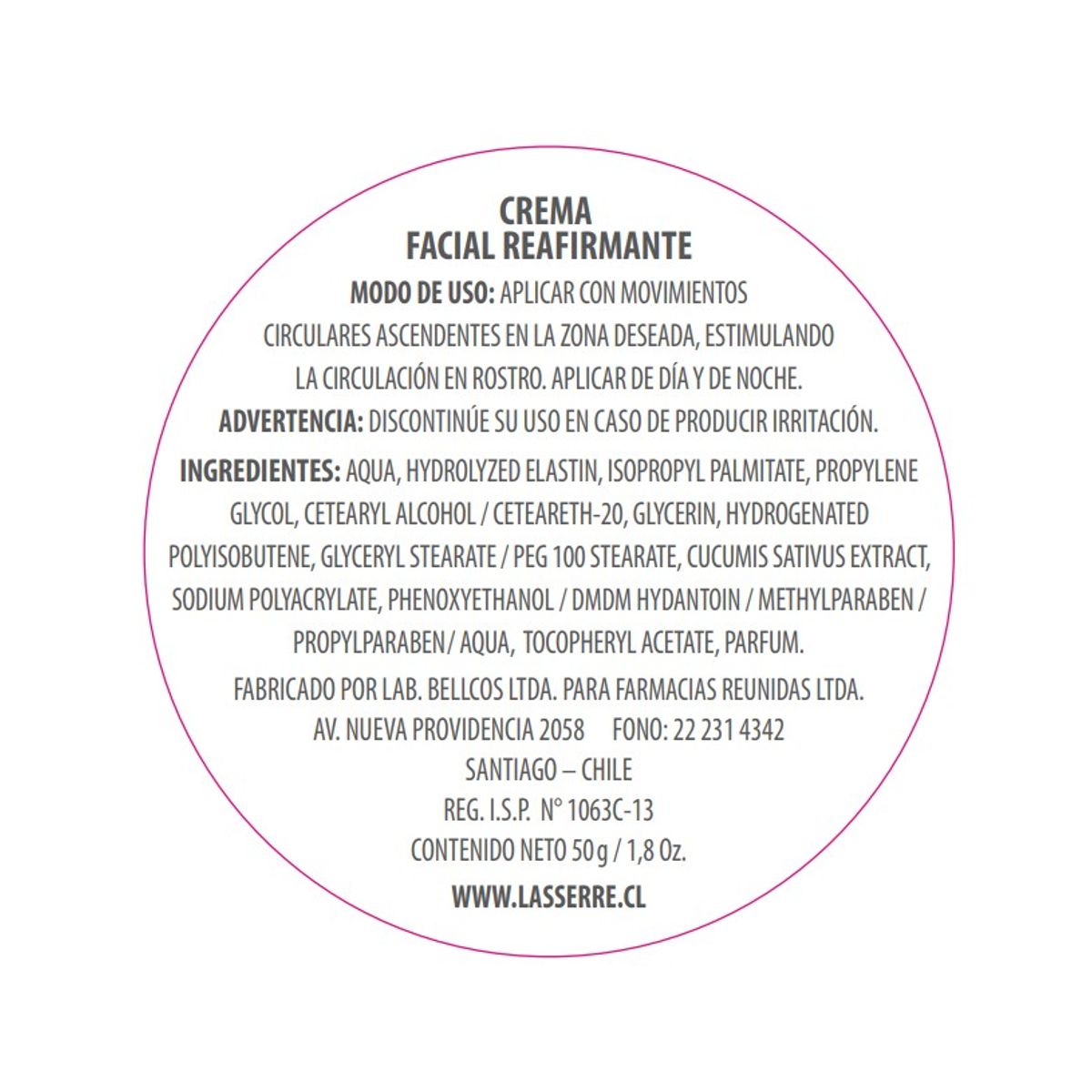 LASSERRE COSMETIQUE - Crema Facial Reafirmante 50 g Lasserre Cosmétique