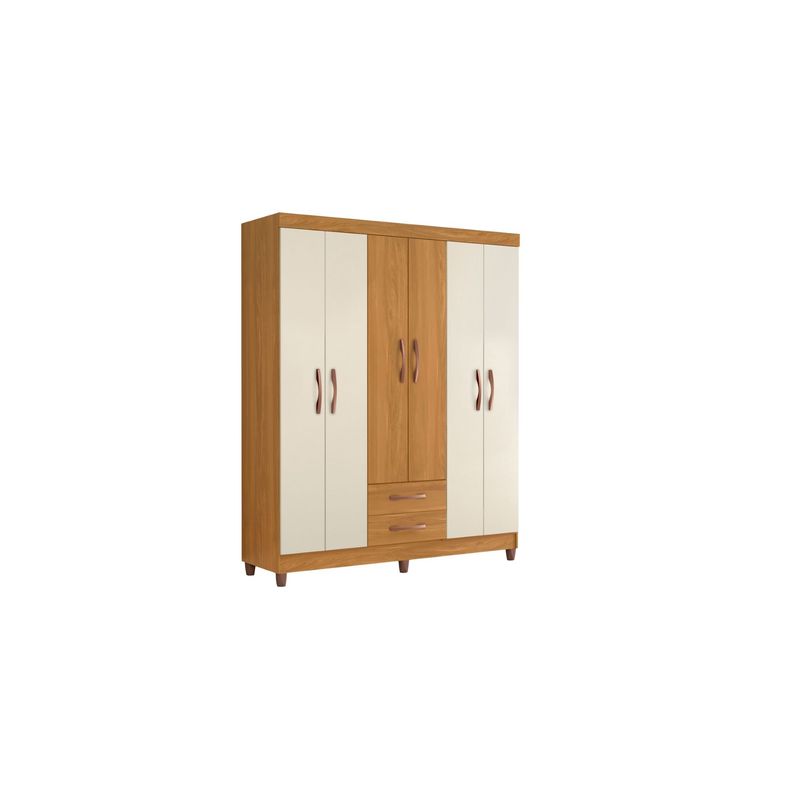 TAHUARI - Closet Ambar 6 puertas roble carvalho grife off white