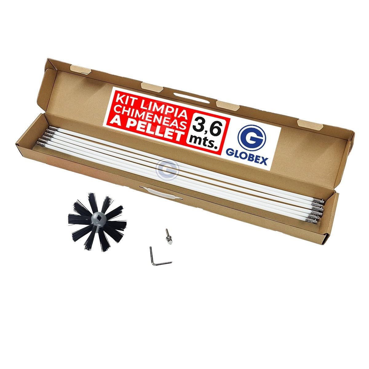 GENERICO - Kit De Limpieza Tubo Estufa Pellet 3,6 mt