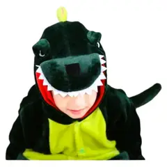MEDIA LUNA - Pijama Disfraz Enterito de Dinosaurio Verde para Niño o Niña