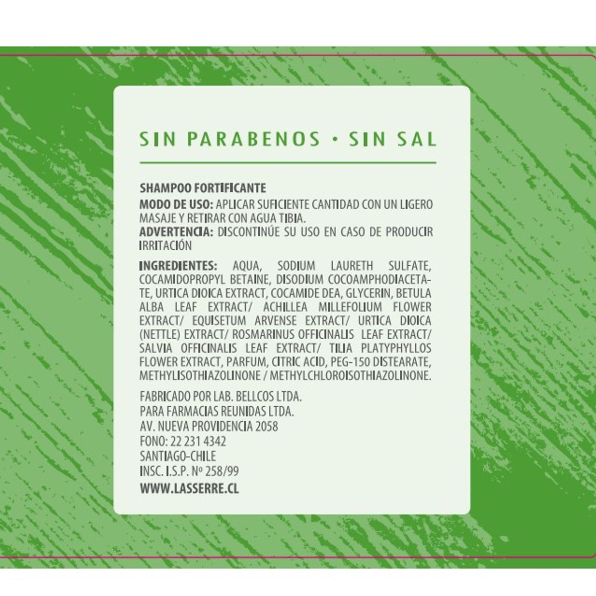 LASSERRE COSMETIQUE - Shampoo Fortificante 350 ml Lasserre Cosmétique