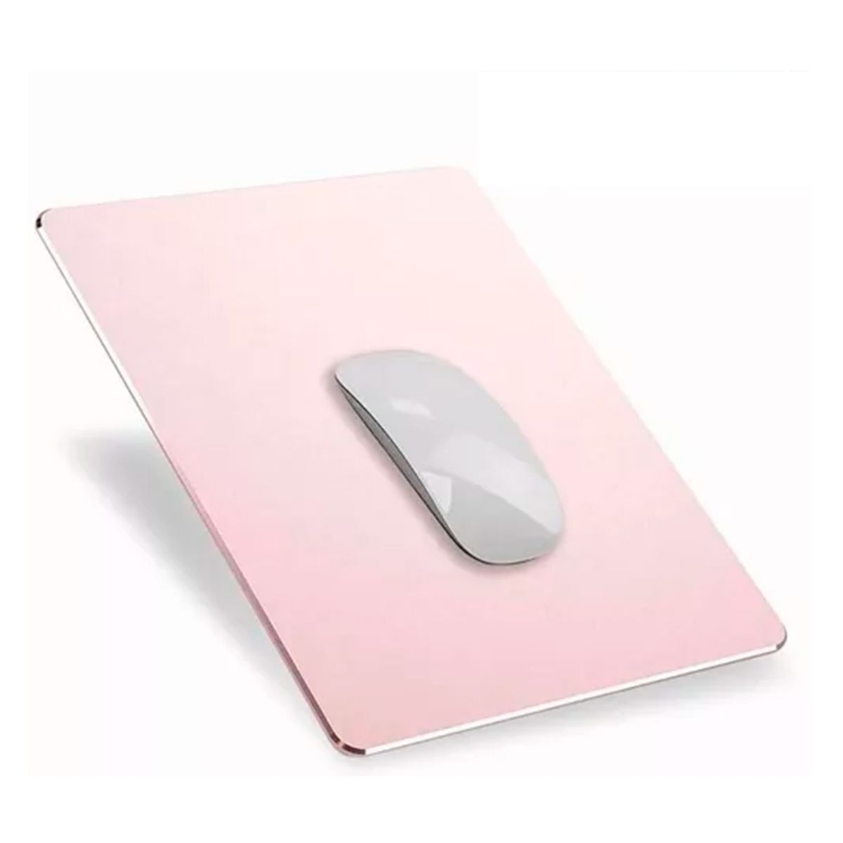 GENERICO - Mousepad Metálico De Aluminio Con Antiderrapante Oro Rosa