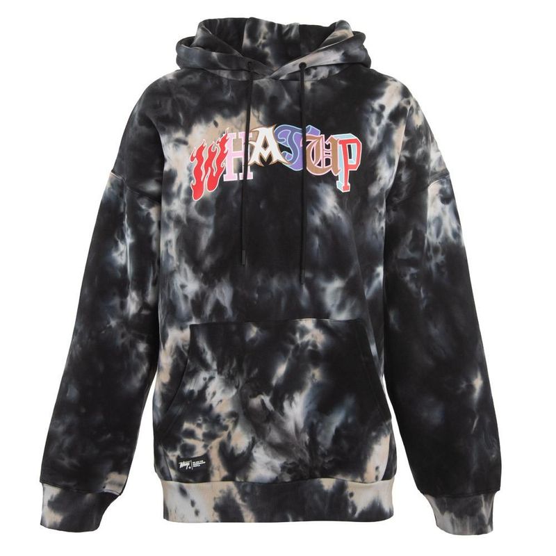 WHATUP - Poleron Men Mixed Tie Dye - Negro