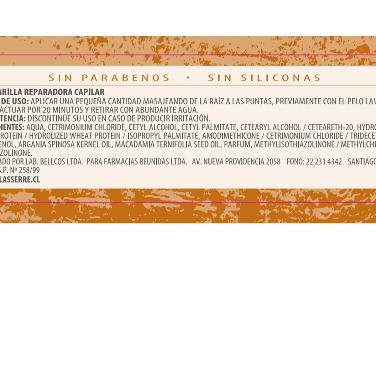 GENERICO - Mascarilla Reparadora Capilar 250 g Lasserre Cosmétique