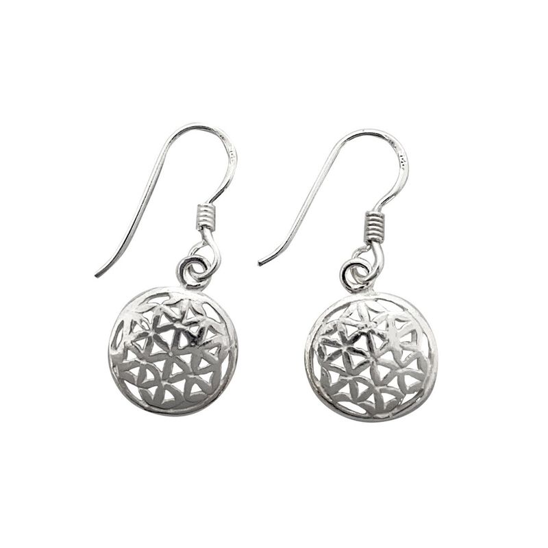 ANDREA COGGIOLA JOYAS - Aros Flor De La Vida Gancho Plata Fina 925