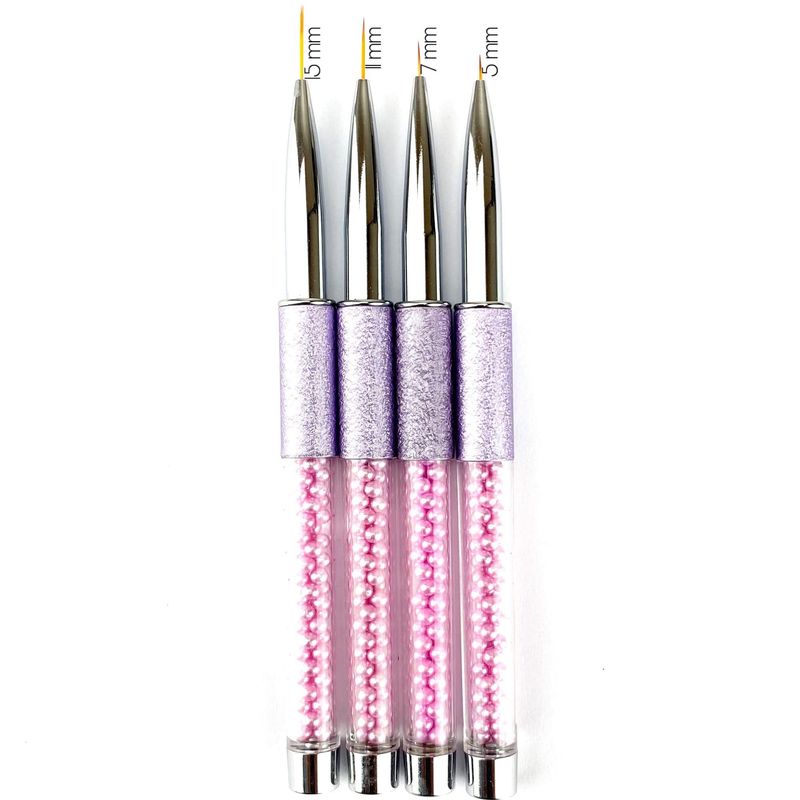 MAGICKUR - Set Pinceles Liner Cristales Fuchsia x 4 Und