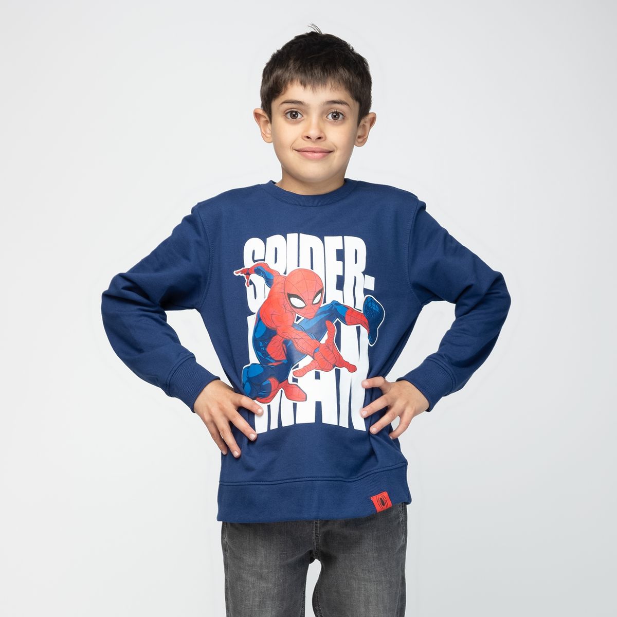 MARVEL - Poleron Niño Spiderman Jumping Azul Oscuro Marvel