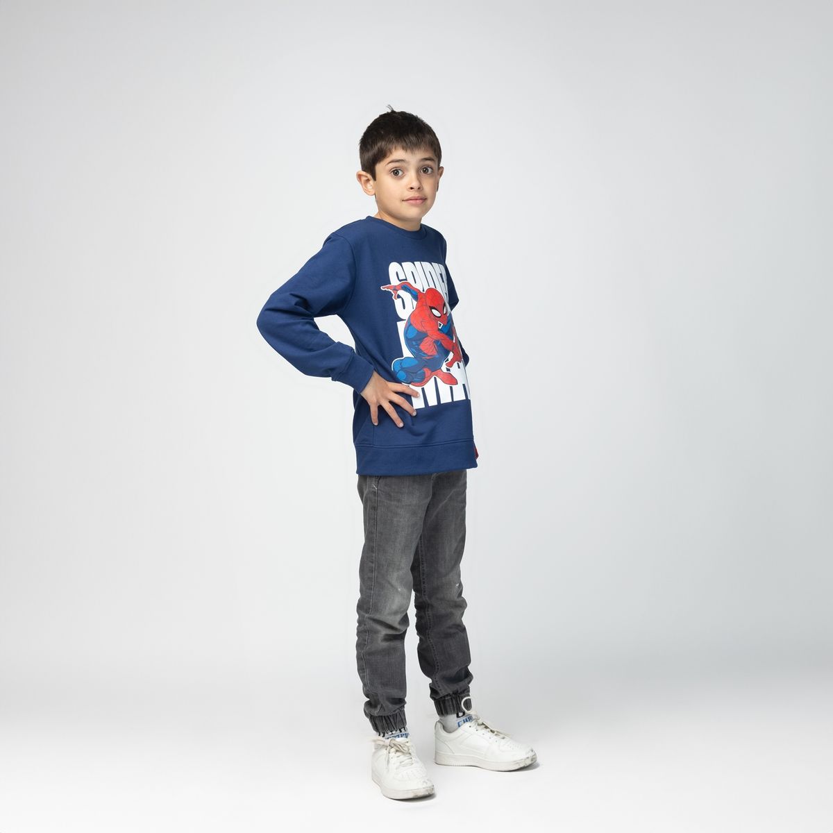 MARVEL - Poleron Niño Spiderman Jumping Azul Oscuro Marvel