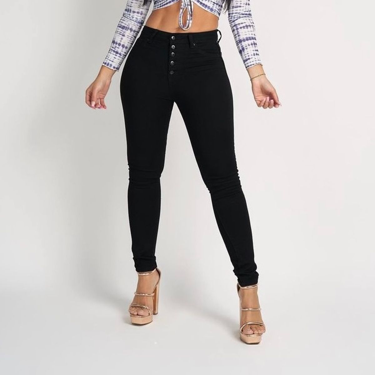 MENINA JEANS - Jeans Mujer Skinny Negro