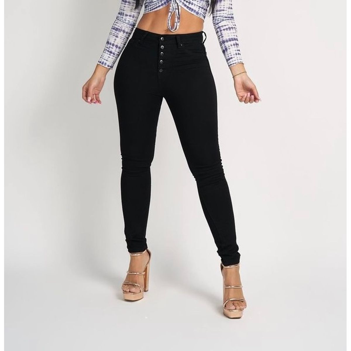 MENINA JEANS - Jeans Mujer Skinny Negro