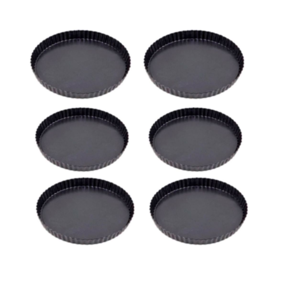 GENERICO - Pack 6 Moldes Kuchen Desmontable Acero Sweet Cook 26cm.