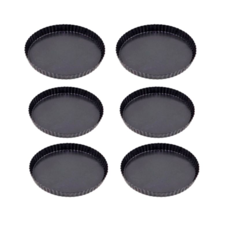 GENERICO - Pack 6 Moldes Kuchen Desmontable Acero Sweet Cook 28cm..