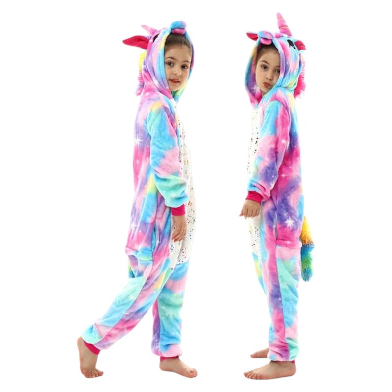 MEDIA LUNA - Pijama Disfraz Enterito de Unicornio Estrella para niño o niña