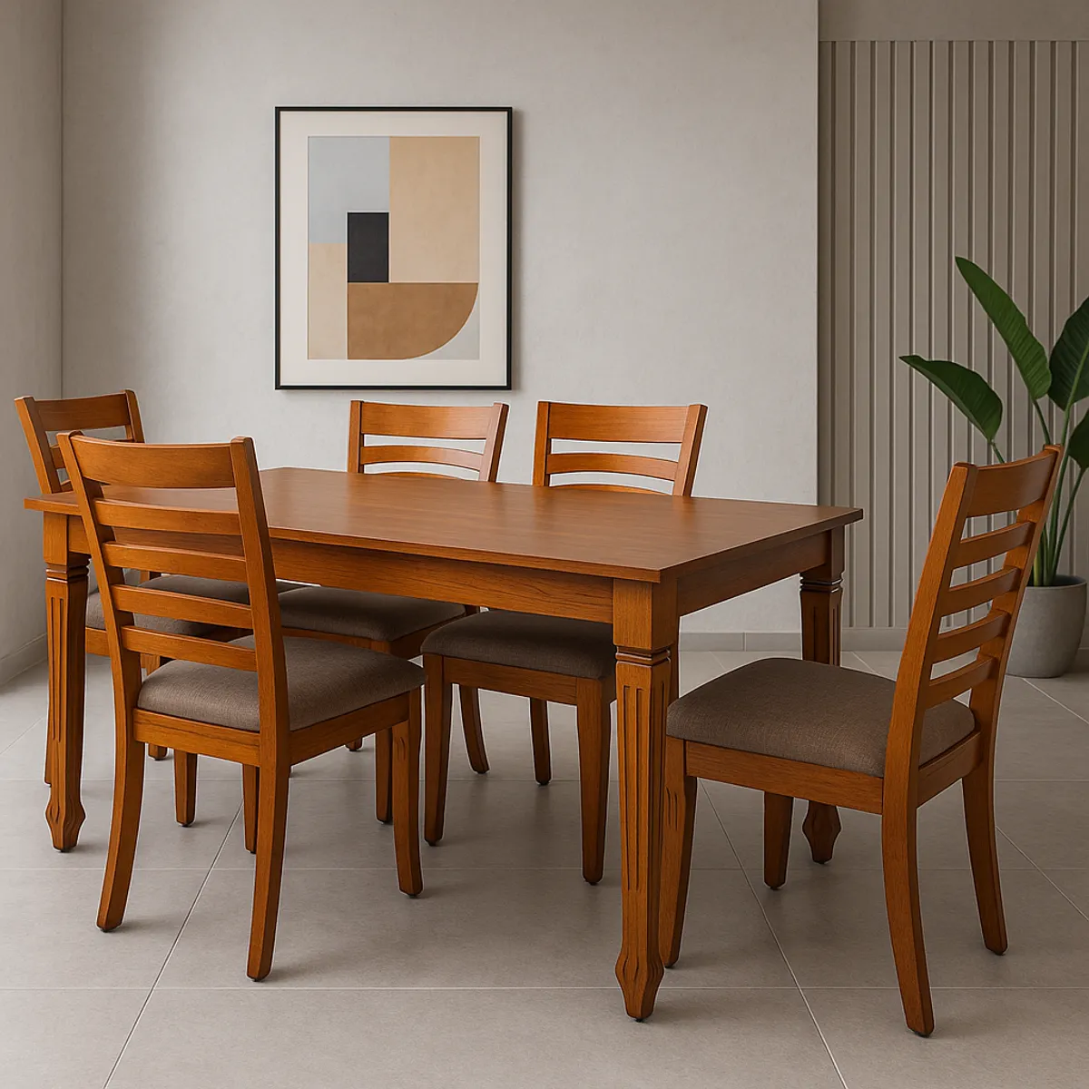 SWEET HOGAR - Comedor madera 6 sillas modelo Boston