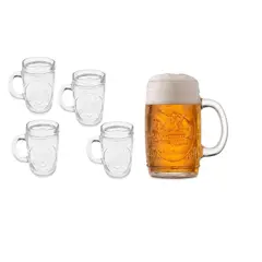 ALLEGRA - Set 4 Vasos Cervecero Shopero Vikingo Estilo Nordico 480cc