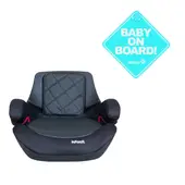 INFANTI - Silla Auto Alzador Go Isofix Black Stone letrero bebe