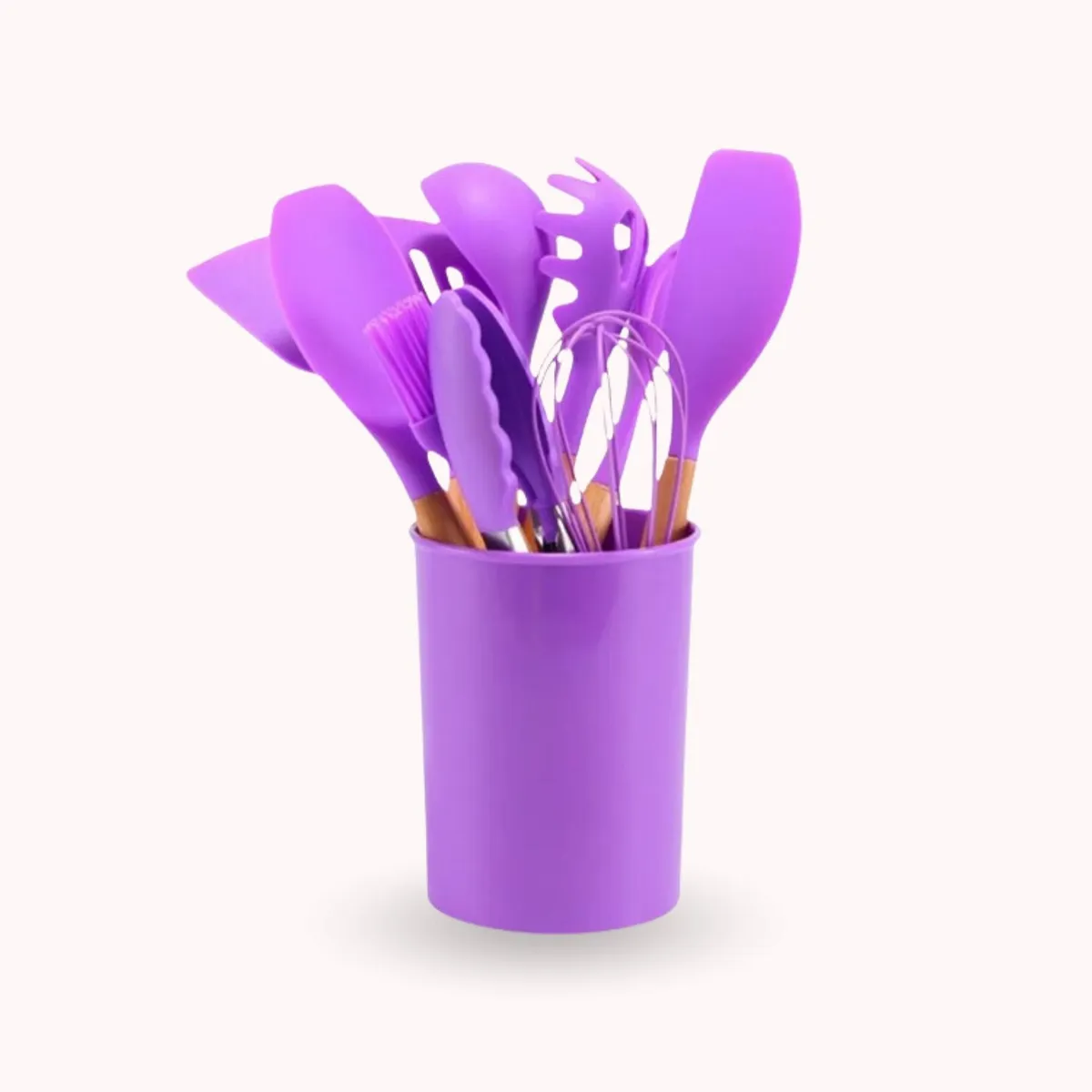 SANTU HOME & DECO - Set 11 Utensilios De Cocina Antiadherentes De Silicona Morado