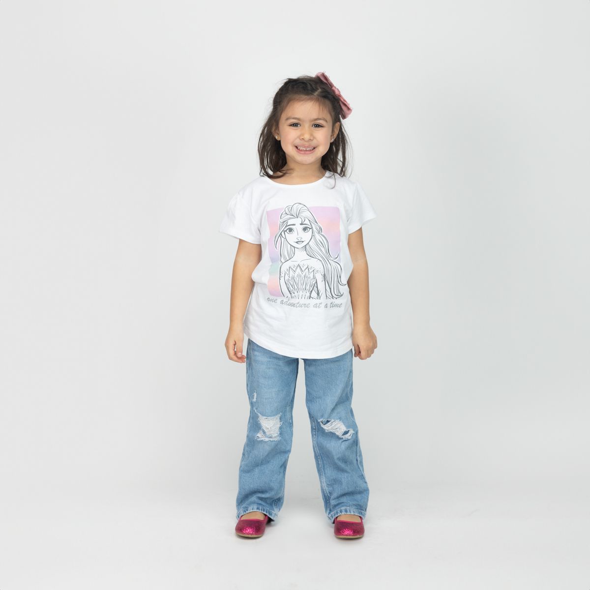 DISNEY - Polera Niña Frozen Time Blanco Disney