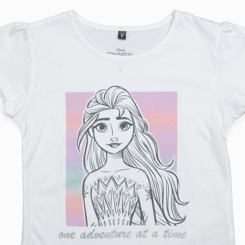 DISNEY - Polera Niña Frozen Time Blanco Disney