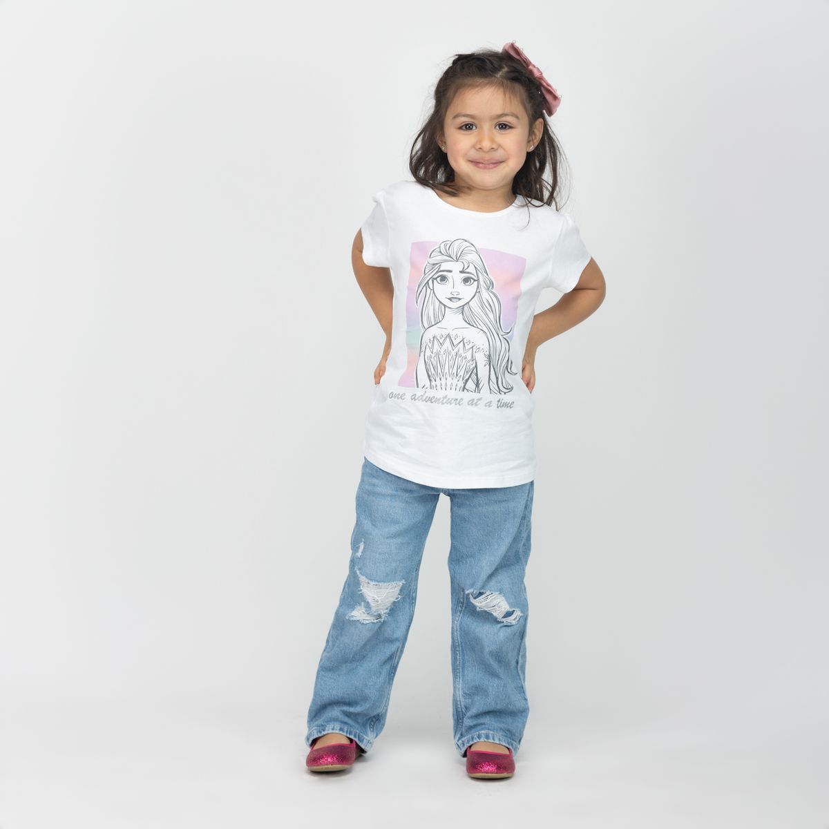 DISNEY - Polera Niña Frozen Time Blanco Disney