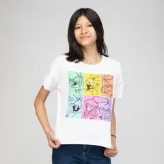 WARNER BROS - Polera Niña Looney tunes Multifaces Blanco Warner Bross