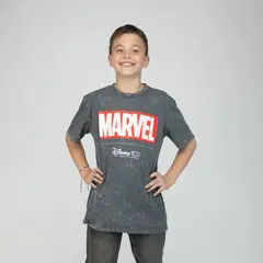 MARVEL - Polera Niño Logotipo Gris