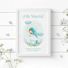 DECORACION PAJARITO - Cuadro regalo religioso Virgen María