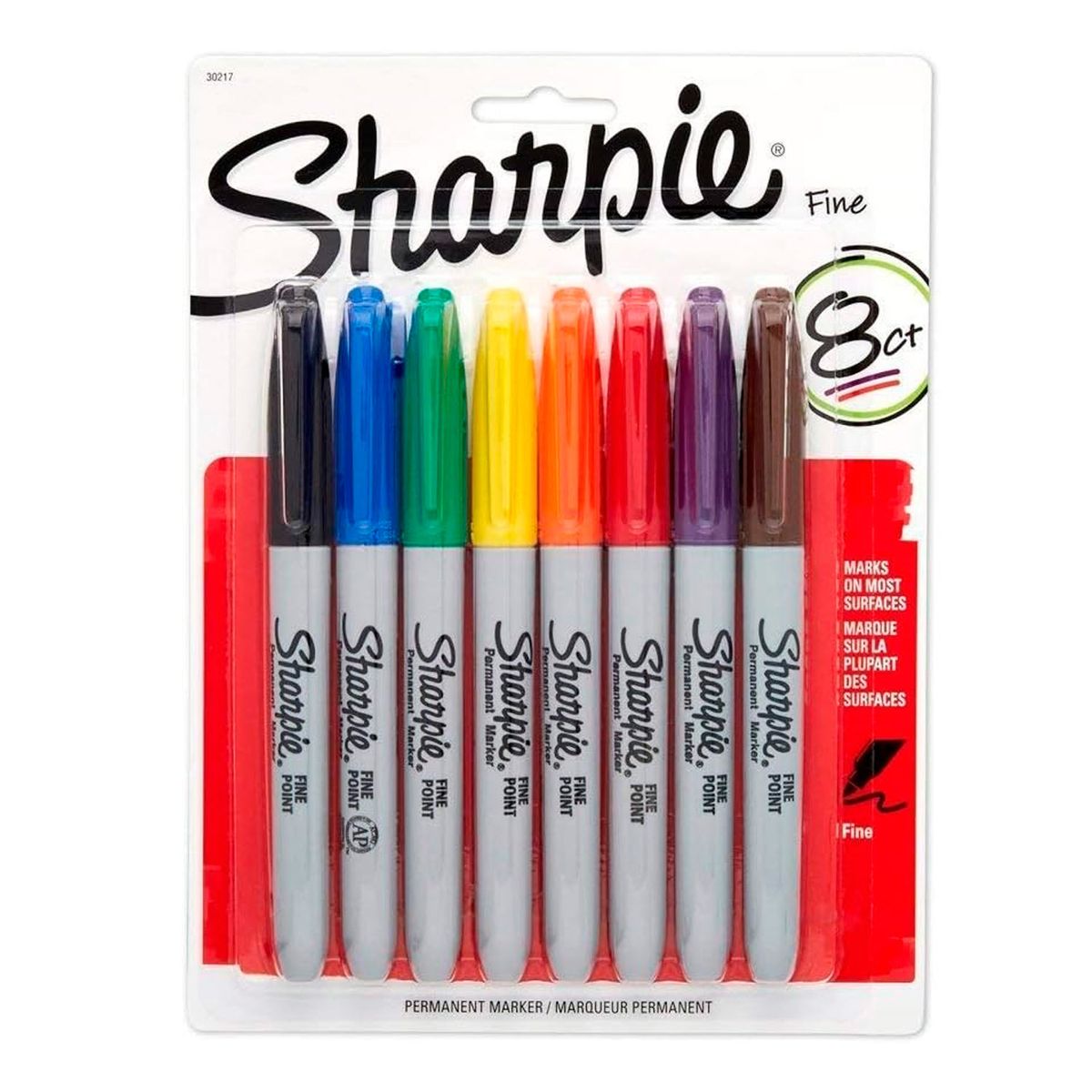 SHARPIE - Marcador Sharpie Set 8 Colores Punta Fina