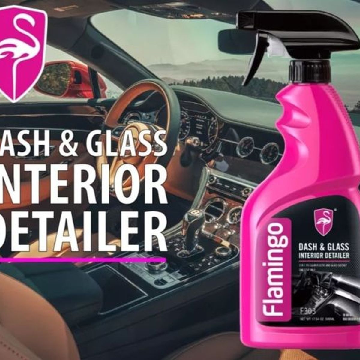 FLAMINGOS - Detallador De Interior Plástico Y Vidrio 500ml Flamingochile