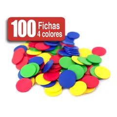 GENERICO - Fichas 100 Piezas Plástica Contar o Juegos 4 Colores-