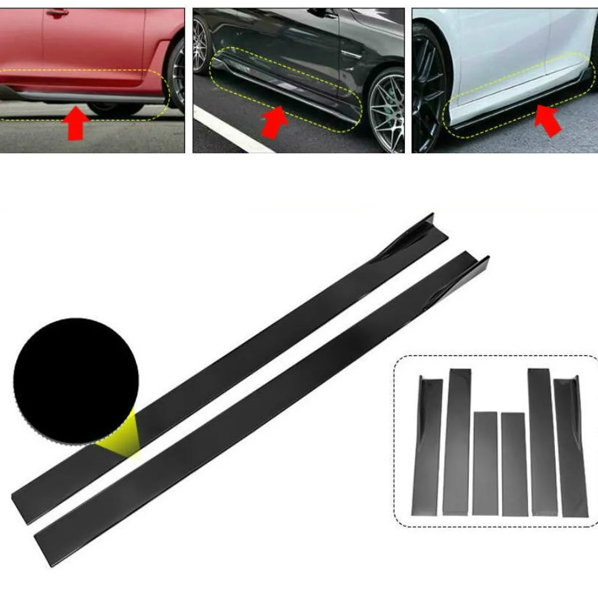 GENERICO - Par Lip Lateral 2M Difusores Faldon Universales Auto Karvas