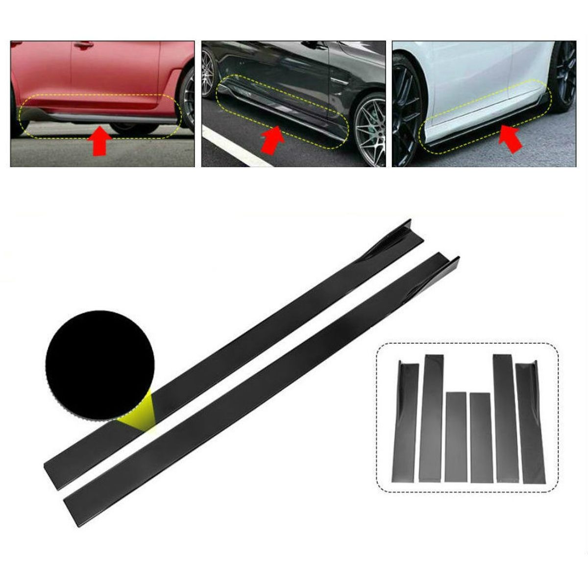 GENERICO - Par Lip Lateral 2M Difusores Faldon Universales Auto Karvas