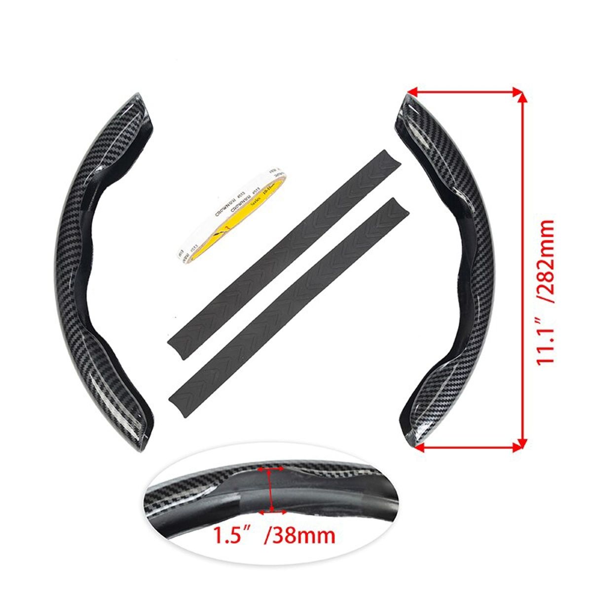 GENERICO - Cubre Volante Tipo Fibra Carbono Laterales Universal Karvas