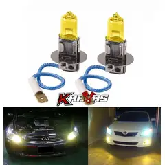 GENERICO - Par Ampolletas Halogenas Amarillas H3 Corta Niebla Karvas