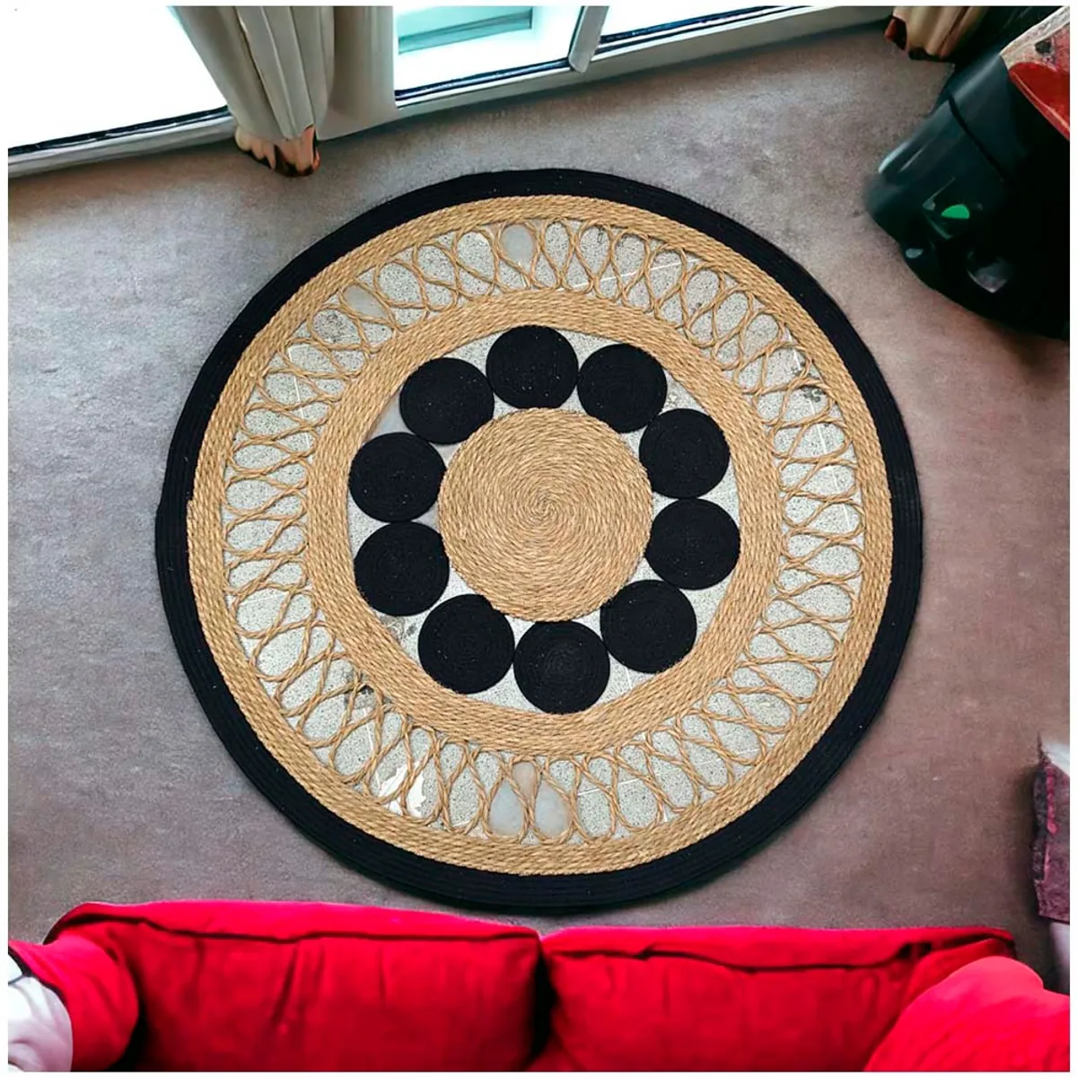 GENERICO - Alfombra redonda Yute  120CM.