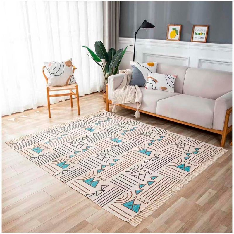 GENERICO - Alfombra bohemia de estilo etnico 180x200 cm