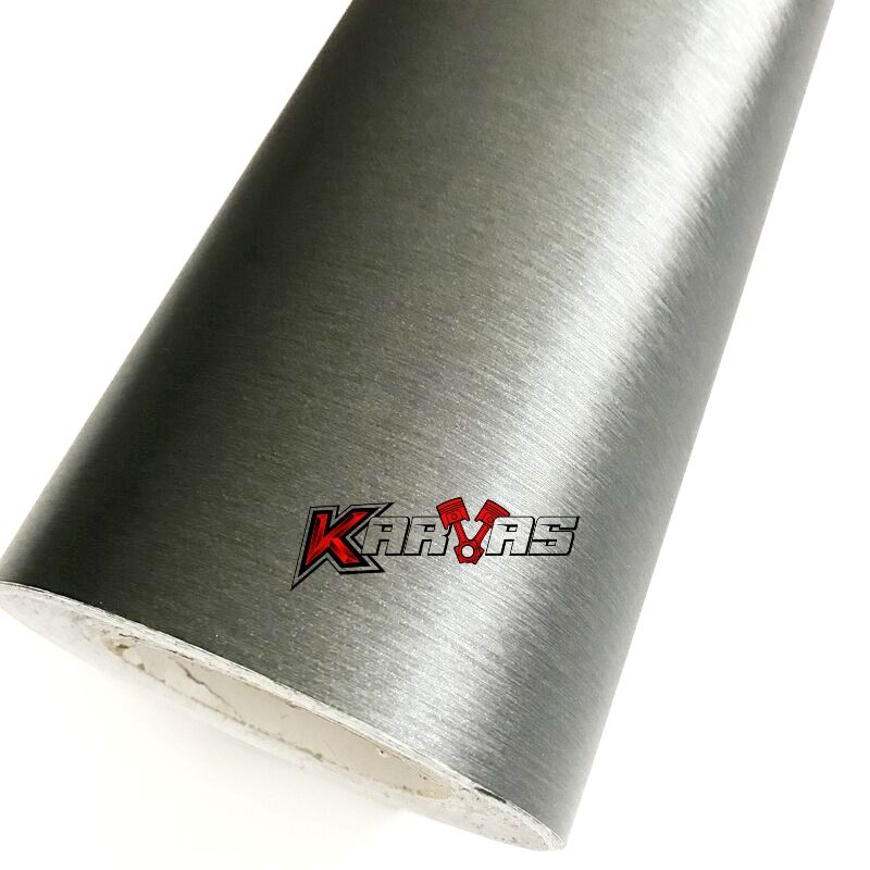 GENERICO - Papel Vinilo Metal Cepillado GRIS OSCURO Adhesivo Karvas