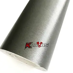 GENERICO - Papel Vinilo Metal Cepillado GRIS OSCURO Adhesivo Karvas