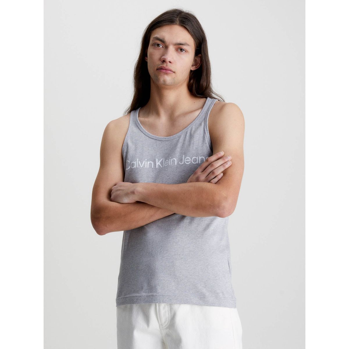 CALVIN KLEIN - Camiseta de tirantes con logo Gris Calvin Klein