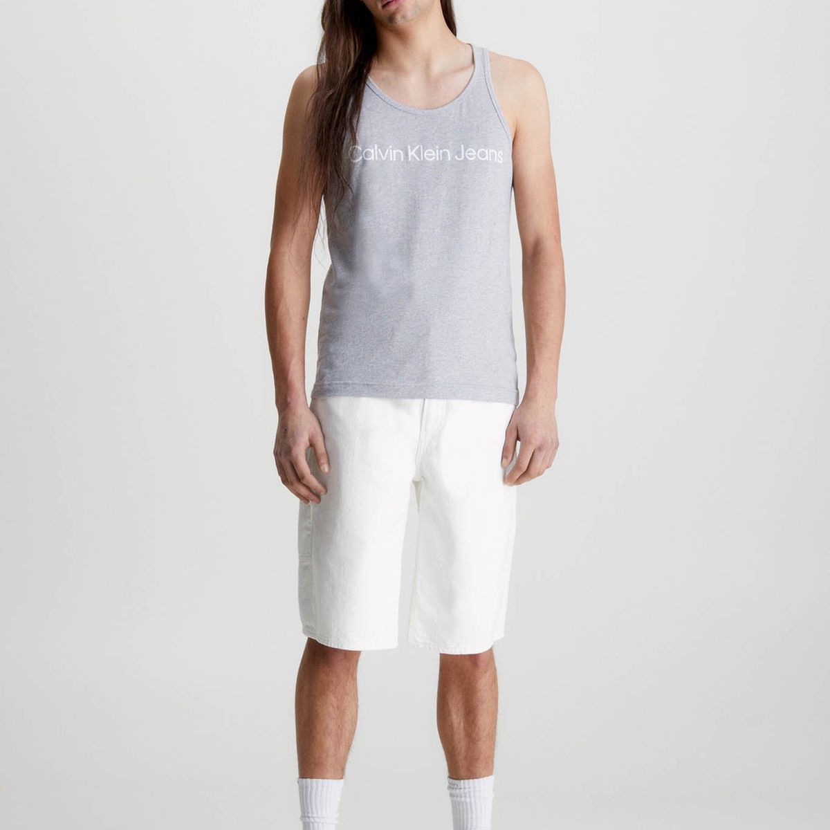 CALVIN KLEIN - Camiseta de tirantes con logo Gris Calvin Klein