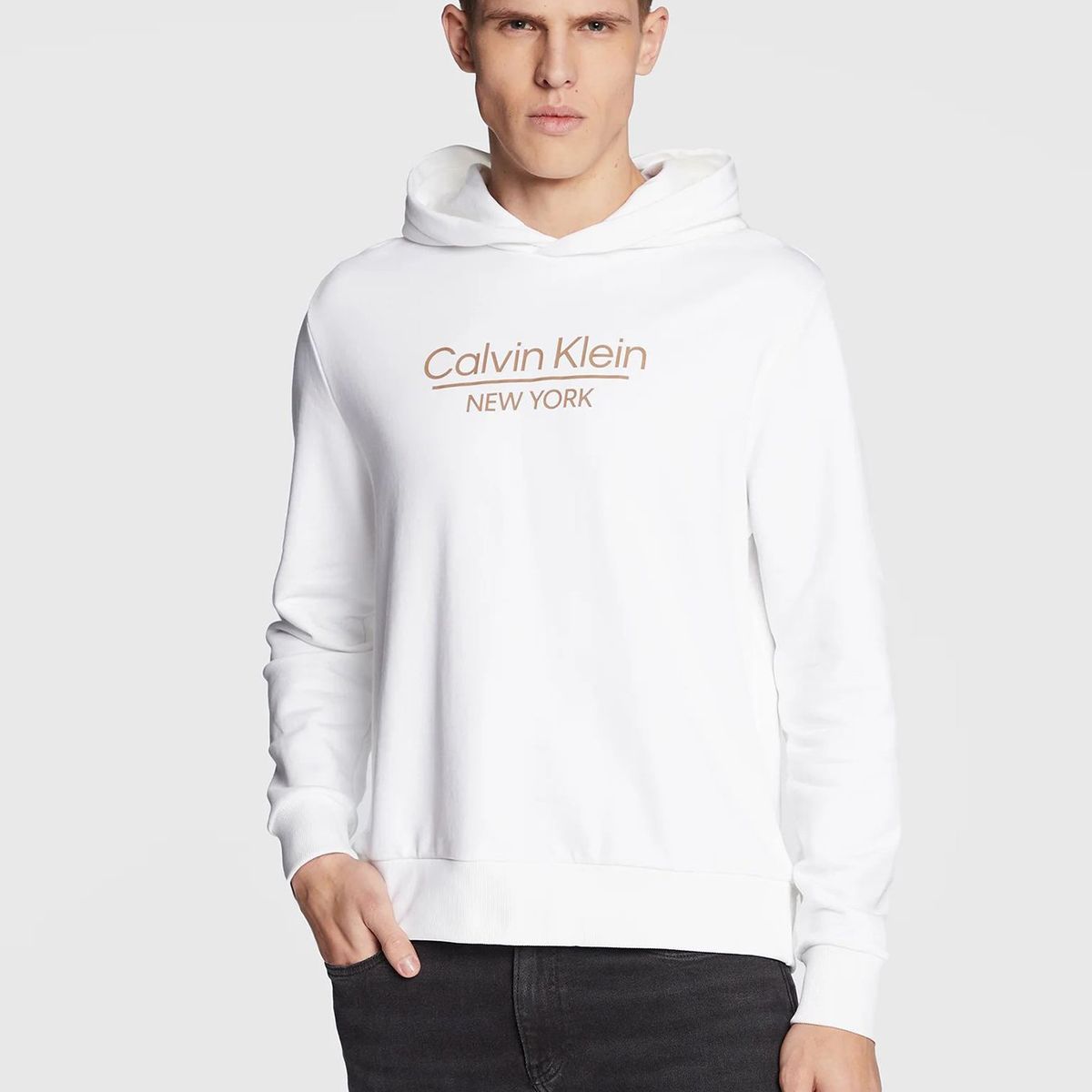 CALVIN KLEIN - Sudadera con capucha y logo Blanco Calvin Klein